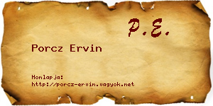 Porcz Ervin névjegykártya
